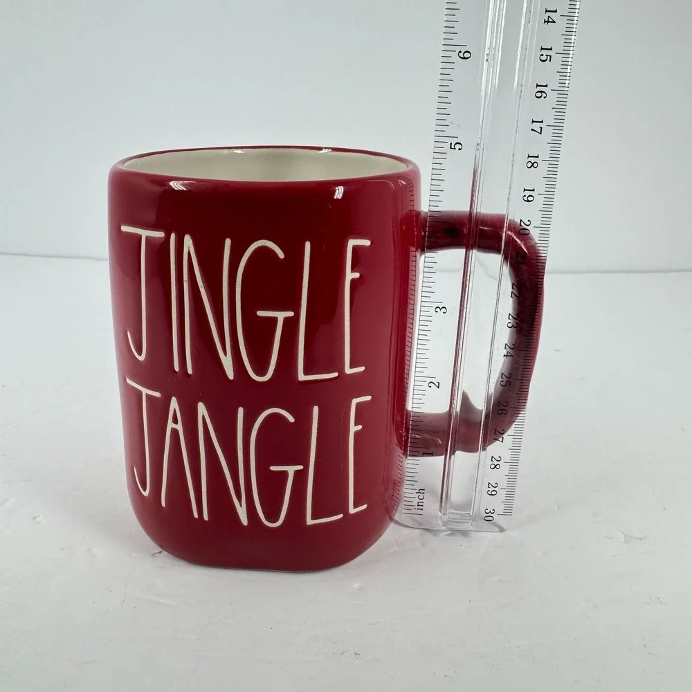 Rae‎ Dunn Jingle Jangle Red Christmas Mug Holiday Coffee Cup